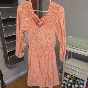 H&M Coral Long Sleeve Dress